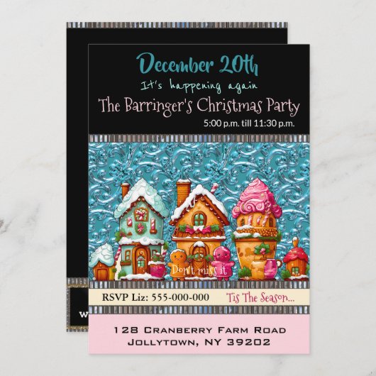 Invitation Fête de Noël de Cupcake (Devant / Derrière)