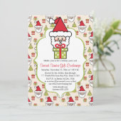 Invitation Fête de Noël de Cute Secret Père Noël (Debout devant)