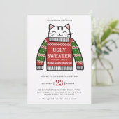 Invitation Fête de Noël de dessin de chat moderne (Debout devant)