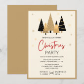 Invitation Fête de Noël de famille esthétique moderne (Devant / Derrière)