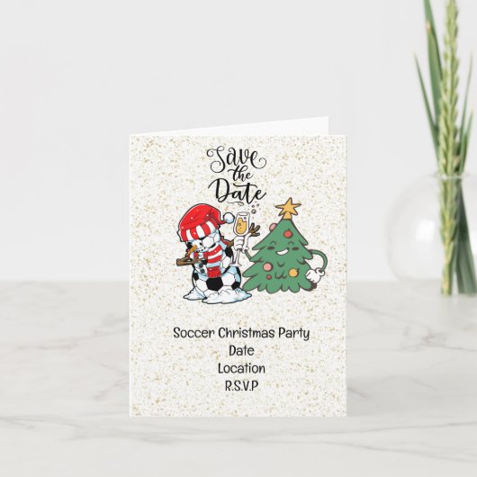 Invitation Fête de Noël de football Enregistrer la date (Devant)