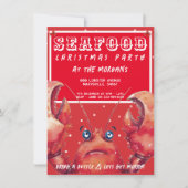 Invitation Fête de Noël de fruits de mer (Devant)