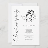 Invitation Fête de Noël de Gnome Mignon Minimaliste Moderne (Devant)