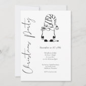 Invitation Fête de Noël de Gnome Mignon Minimaliste Moderne (Devant)