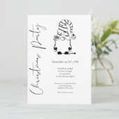 Invitation Fête de Noël de Gnome Mignon Minimaliste Moderne (Debout devant)