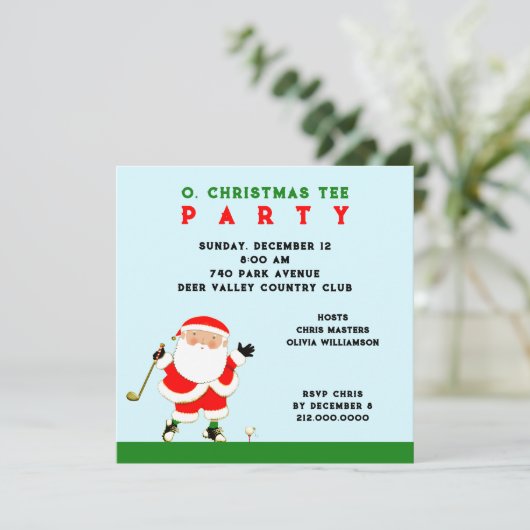 Invitation Fête de Noël de golf (Debout devant)