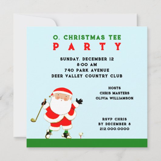 Invitation Fête de Noël de golf (Devant)