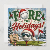 Invitation Fête de Noël de golf, allons-y !  (Devant)