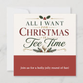 Invitation Fête de Noël de golf, allons-y ! (Devant)