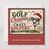 Invitation Fête de Noël de golf, allons-y ! (Devant)