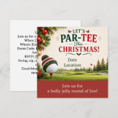 Invitation Fête de Noël de golf, c'est parti  (Devant / Derrière)