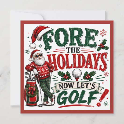 Invitation Fête de Noël de golf, c'est parti  (Devant)