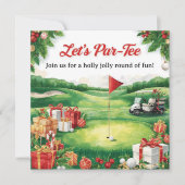 Invitation Fête de Noël de golf, Par-Tee s'il vous plaît (Devant)
