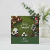 Invitation Fête de Noël de golf, Par-tons ! (Debout devant)