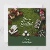 Invitation Fête de Noël de golf, Par-tons ! (Devant)