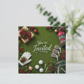 Invitation Fête de Noël de golf, Par-tons ! (Debout devant)