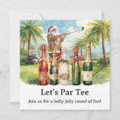 Invitation Fête de Noël de golf Par-tons avec le Père Noël (Devant)