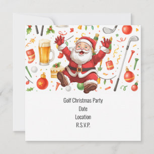 Invitation Fête de Noël de golf sur le thème du Père Noël
