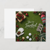 Invitation Fête de Noël de golfeur Par Tee Golf (Devant / Derrière)