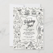 Invitation Fête de Noël de gribouillis dessinée à la main (Devant)