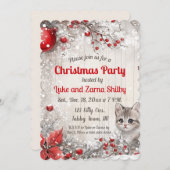 Invitation Fête de Noël de Kitten et Berries Editable (Devant / Derrière)