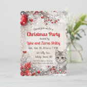 Invitation Fête de Noël de Kitten et Berries Editable (Debout devant)
