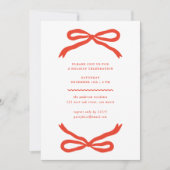 Invitation Fête de Noël de la Bow rouge à main moderne (Devant)