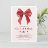 Invitation Fête de Noël de la Bow rouge | Festif élégant (Debout devant)