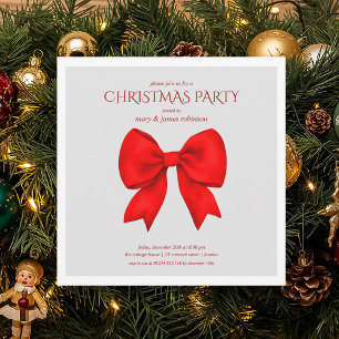 Invitation Fête de Noël de la Bow rouge moderne