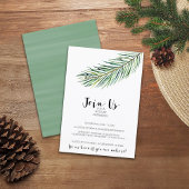 Invitation Fête de Noël de la branche d'eau moderne