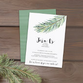 Invitation Fête de Noël de la branche d'eau moderne