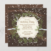 Invitation Fête de Noël de la Branche des Arbres à neige (Devant / Derrière)