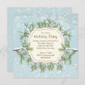 Invitation Fête de Noël de la Branche des Arbres à neige (Devant / Derrière)