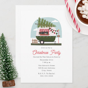 Invitation Fête de Noël de la caravane au cacao chaud