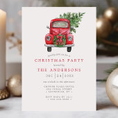 Invitation Fête de Noël de la cheminée de camion rouge Waterc