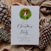 Invitation Fête de Noël de la couronne d'aquarelle