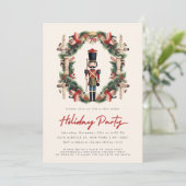 Invitation Fête de Noël de la couronne de noisette rouge (Debout devant)