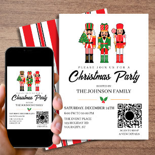 Invitation Fête de Noël de la famille Casse-Noisette q code Q