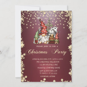 Invitation Fête de Noël de la famille des lutins aux étoiles