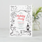 Invitation Fête de Noël de la fête de Noël (Debout devant)