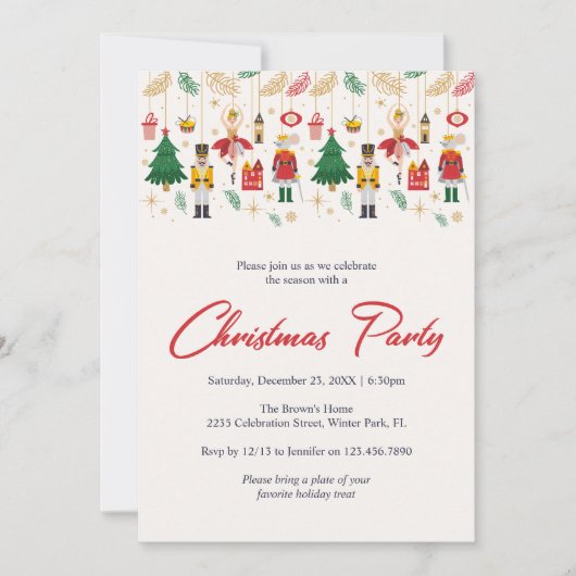 Invitation Fête de Noël de la fête de Noël de Nutcracker mode (Devant)