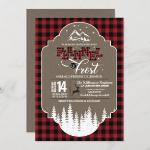 Invitation Fête de Noël de la Flanelle et du Frost Country