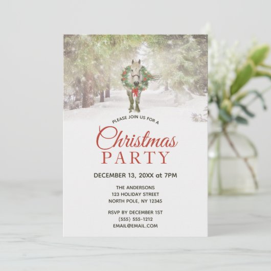 Invitation Fête de Noël de la forêt de Cheval Blanc (Debout devant)