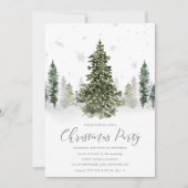 Invitation Fête de Noël de la forêt d'hiver (Devant)