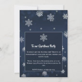 Invitation Fête de Noël de la forêt d'hiver | Bleu (Dos)
