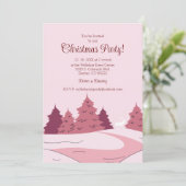 Invitation Fête de Noël de la forêt d'hiver moderne (Debout devant)