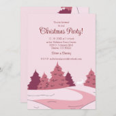 Invitation Fête de Noël de la forêt d'hiver moderne (Devant / Derrière)