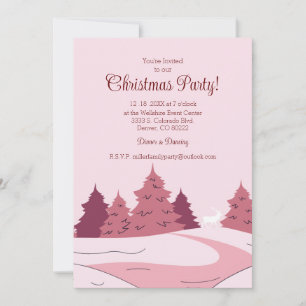 Invitation Fête de Noël de la forêt d'hiver moderne