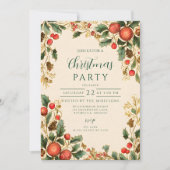 Invitation Fête de Noël de la grenade Holly Rustique (Devant)