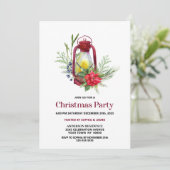 Invitation Fête de Noël de la lanterne rouge Poinsettia (Debout devant)